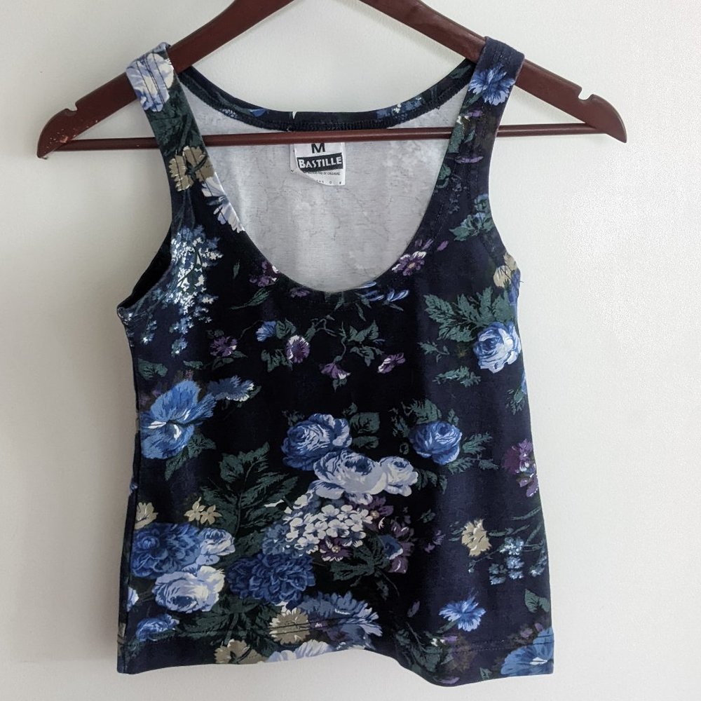 90s Vintage floral Cotton tank top